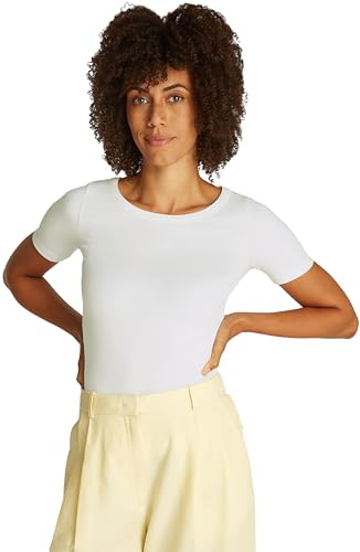 Tommy Hilfiger Damen T-Shirt Kurzarm 5X2 Rib Slim Fit
