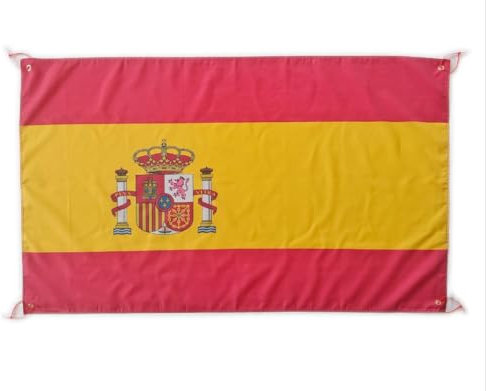 Bandera España Grande 150x90cm Bandera Balcón con 4 Ojales y 4 Bridas