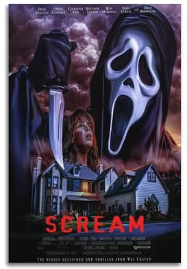 KSOXDAITIP Filmposter, Scream-Poster, dekoratives Gemälde, Leinwand, Wandposter und Kunstdruck, modernes Familienschlafzimmer-Dekor-Poster, 20 x 30 cm