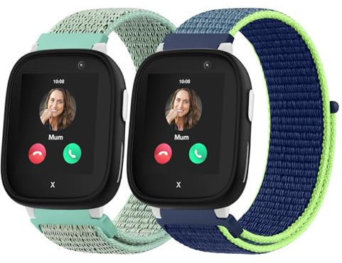 Vancle 2 Stück Kinder Armband für Xplora X6 Play/Xplora X6 Pro/Anio 5/Anio 6, Weich Nylon Ersatzarmbänder 20mm für Kids Smartwatch Zubehör, Kinder Uhrenarmband 20mm für Mädchen Jungen Kinder
