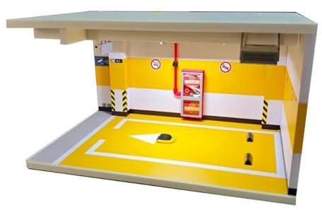 Car Scene Display Simulation Car Garage Model Simulation Auto Model Underground Parking Lot Single Garage Scene for 1/18 RC for Crawler Car for TRX4M for Defender for Bronco Model Car Storage Boxes(Ye