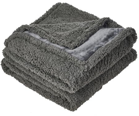 Dogat Waschbare Hundedecke, Gefütterte Wendedecke, Kuscheldecke, 100 x 80 cm, Katzen Fleecedecke, Liegedecke, rutschfest, für Hunde, Katzen, Meerschweinchen und andere Tiere, Dunkelgrau