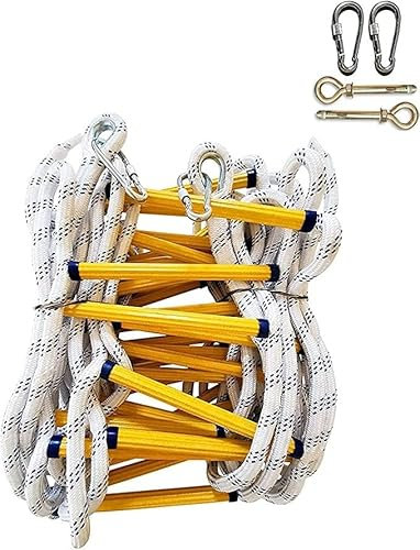 GAGULHAH Strickleiter, weiche Leiter, Notleiter mit Huf, für Heimklettern, Feuerleiter für den schnellen Einsatz im Brandfall/3M