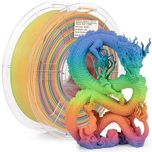 iSANMATE Matte PLA Filament 1.75mm, Matt Regenbogen PLA Filament 1KG/Spule (2.2 LBS), Maßgenauigkeit +/- 0.03 mm, Kompatibel mit Den Meisten 3D FDM Druckern