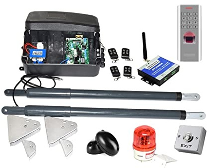 Mit Fingerabdruck-Tastatur, optional, automatischer Flügeltoröffner, Torantriebssatz, 12 V DC pro Flügel, 200 kg, for Auffahrt,Entwickelt Für Dauerhaften Service(Kit 4)