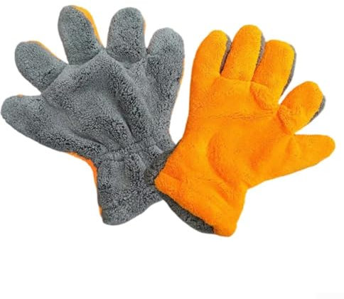 Guantes de lavado de microfibra para coches, paquete de 2 unidades de limpiadores de doble cara estilo guante
