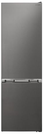 SHARP SJ-NBA32DMXPB-EU freistehende Kühl-Gefrierkombination (NoFrost, EEK B, 366 L, 35 dB), (0°C-Zone und Gemüsefach mit Feuchtigkeitsregler), Pet Inox, H201 x B59,5cm