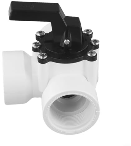 Vanne de dérivation de piscine à 3 voies en PVC de 3,8 cm pour piscines et spas avec ouverture de débit de 3,8 cm et assemblage de vis en acier inoxydable