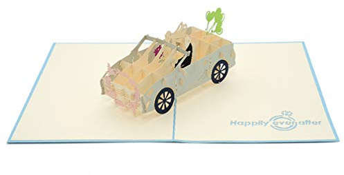 Favour Pop Up® - 3D Glückwunschkarte zur Hochzeit. Fröhliche und ausgefallene Hochzeitskarte, handgefertigt. TW032