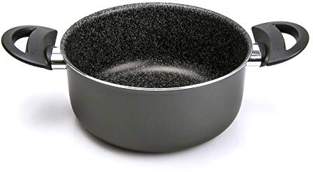 Alluflon Tradition Italien Kasserolle, Aluminium, schwarz, 20 cm