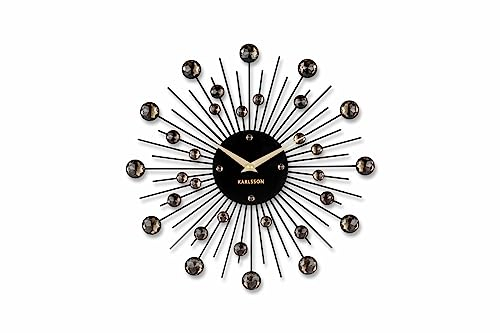 Karlsson Wanduhr Sunburst, Schwarz/Gold, 30 cm