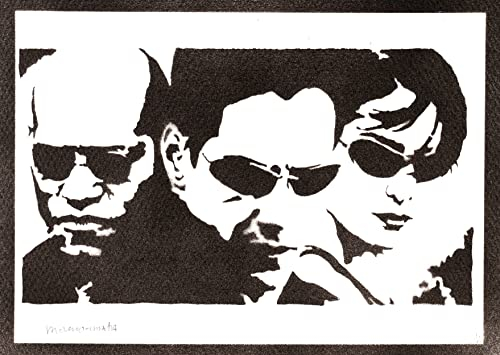 moreno-mata Echtes Handgemachtes Graffiti The Mat... Filme Aesthetic Poster & Kunstdrucke Neo Trinity und Morpheus Plakat Handmade Deko Wandbild Wanddeko Geschenke für Männer und Frauen