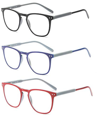 Suertree Lesebrille 3 Pack Computer Brille Herren Damen Lesehilfe für Frauen Männer Fashion Leser 1.5X JH221