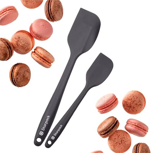 Starpack 'Scrape & Stir' Silicone Spatula Set (2 Pcs) - Heat Resistant Spatulas Set 600°F - Food Grade Kitchen, Nonstick Baking and Cooking Spatulas - LFGB Grade Rubber Spatula Set