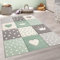 Paco Home Teppich Kinderzimmer Junge Mädchen Kinderteppich Spielteppich Kurzflor 3D Optik Pastell Punkte Herzen Krone, Grösse:160x230 cm