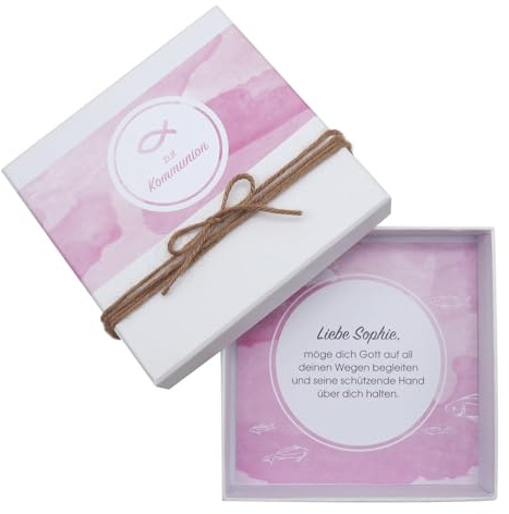 Geldgeschenk Verpackung Kommunion MIT NAMEN Fisch Mauve Rosa Geschenk Gutschein