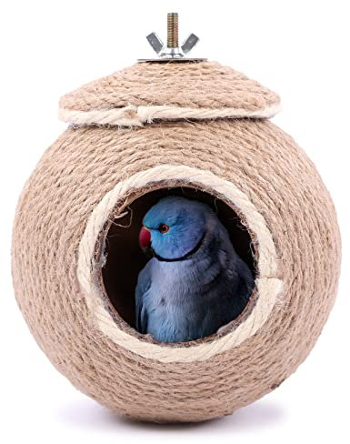 Adnikia Nid d'oiseau en Paille tissé à la Main - Réutilisables - pour perruches ou perruches - pour Lapin - Colombe - Hamster gerbilles, canari ou cacajou - Fait à la Main, Vis.