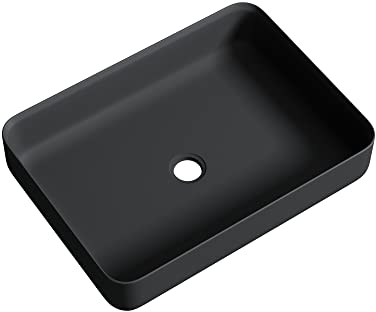 doporro Lavabo da Appoggio, Lavandino Bagno 55x40x13cm, Lavabo da Minerale Fuso Colossum812, Antracite