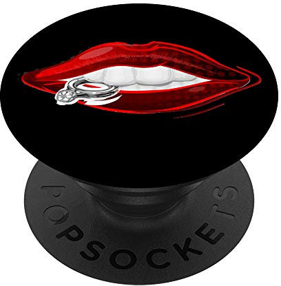 Mund Kuss Zunge Kussmund Motiv Rote Lippen Ring Lips Design PopSockets mit austauschbarem PopGrip