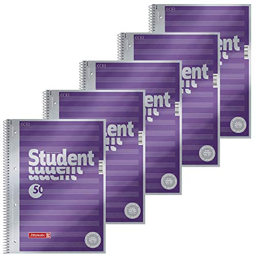 Brunnen 1067144 Collegeblock Student Premium Notenlineatur, A4, 90 g/m², 50 Blatt (5 Blöcke A4, Notenlineatur)