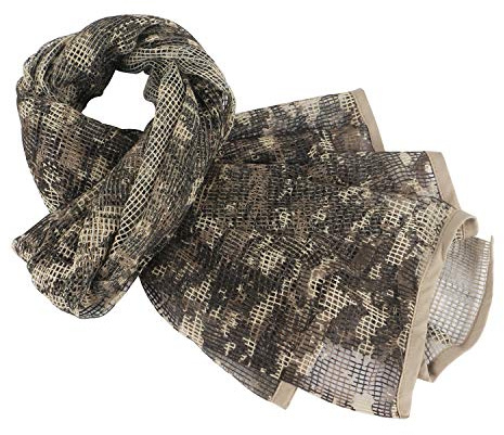 ToopMount Scharfschützenschleier Tactical Scrim Net Schal Desert Xima Schal 70,9X35,5 Zoll Polyester Tactical Sniper Face Cover Military Mesh Schal