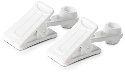 DQ-PP GARDINENSCHIENE Vorhang Clips | Set 10 Stück | PVC | Weiss | Gardinen Schiene Vorhangschienen