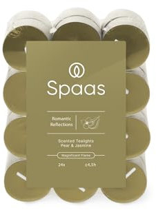 Spaas - Lumini profumati, confezione da 24 pezzi, 4,5 ore - Romantic Reflections