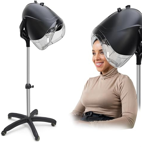 Elitzia Haartrockner Friseursalon Haarpflege Kapuzen trocken für Haare ET194 (U-Form-Unterstützung, Schwarz)