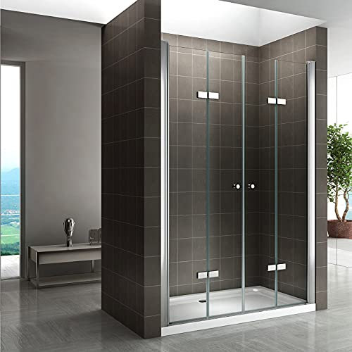 CADENTRO Porte de douche pliante DTSC Hauteur 185 cm - Largeur réglable - Verre TRANSPARENT (68-72x185)