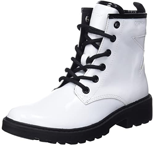 Geox J Casey Girl G, Stivaletti Bambine e ragazze, Bianco/Nero (White/Black), 32 EU