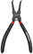 WISEUP Pinze per anelli di sicurezza, Piega le pinza esterne ad anello a scatto, anti-ossidazione e antiruggine, impugnatura ergonomica antiscivolo 170mm pinze seeger