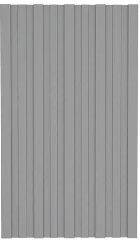 vidaXL 12x Panneaux de Toiture Tôles Profilées Panneaux de Toit d'Abris Garage Hangar Ecurie Extérieur Acier Galvanisé Gris 80x45 cm