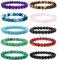 10Pièces Bracelet Pierre Naturelle Lithotherapie pour Hommes Femme Améthyste Quartz Rose Bead Elastique Oeil de Tigre Perles Lave Bracelet