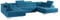 MKS MEBLE Sofa Blau Wohnzimmer - Wohnlandschaft - U-Form Couch mit Schlaffunktion - Schlafsofa mit Bettkasten - Wohnzimmer U Couch - Polstersofa mit Bettkasten - Gustaw U Blau Kronos