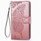 ILING Cover per TCL 40SE Cover, Custodia Chiusura Magnetica Flip Case Stile, Pelle PU Farfalla Sbalzato con Supporto di Stand&Carte Slot (Oro Rosa)