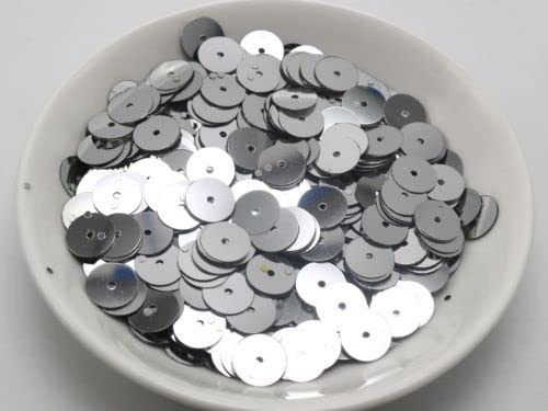 60 Gramm 5 mm 6 mm 8 mm 10 mm 12 mm flach rund lose Pailletten Pailletten Nähen Hochzeit-Silber, 8 mm 3000 Stück