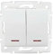 Double Interrupteur LED - Encastré - Blanc - 2 Leviers - 250V - Kanlux