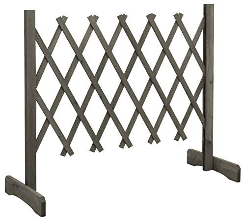Homgoday Gartenzaun Rankgitter Massivholz Fichte Zaun Garten Outdoor Ideal für Garten und Tiere Grau 120 x 60 cm