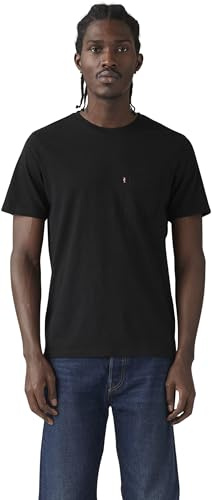 Levi's Herren T-Shirt Classic Pocket mit Brusttasche, Standard Fit, Schwarz (Mineral Black Slub), M