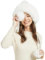 Frauen Wintermütze Kunstpelz Beanie Mütze mit Fuzzy Pom Pom Stricken Trapper Hut niedlich Schneemütze Winddicht volle Kapuze Ohrenklappe