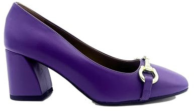 Onde Piane Decollete con Accessorio Morsetto Oro col. Viola Tacco 7 cm Art.434 (39)