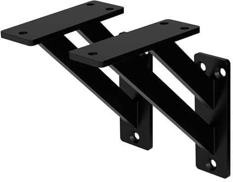ML-Design 2 Stück Regalhalterung 240x240 mm, Schwarz, Aluminium, Schwebende Regalhalterungen, Regalwinkel, Wandhalterung für Regalbrett, Regalträger für Wandmontage, Wandregal Wandkonsole Regalstütze