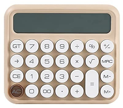 12 Digits Desktop LCD Display Calculator Button Financial Calculator Beige