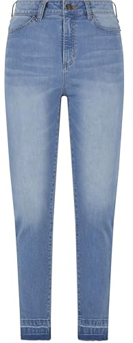 Urban Classics Damen Jeans Ladies Skinny High Waist Open Hem Jeans, Skinny Jeans mit offenem Saum, High Waist, erhältlich