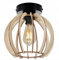 Light-Home Timber Hängelampe Hängeleuchte - Deckenlampe Industrial für Wohnzimmer Schlafzimmer und Esszimmer - Pendelleuchte aus Metall und Holz - 1 - Flammig Längs - Mittlerer Ball