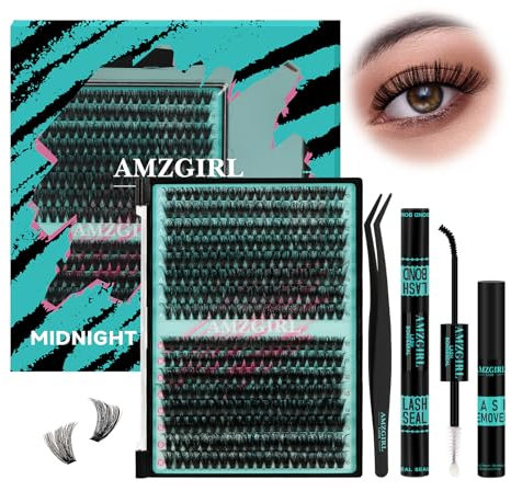 Kit Ciglia Extension 320 pezzi Kit Ciglia Finte fai da te Cluster Lashes colla e sigillante per ciglia, applicatore di rimozione per ciglia per extension per ciglia (60D, D-Mix10-16mmKit)
