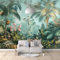 Fototapete 3d Effekt Selbstklebend VintageTropische Regenwald-Palmen-Blumen 350x256cm XL Design Tapete Vinyl Fototapeten Tapeten Wandtapete moderne Wandbild Wand Schlafzimmer Wohnzimmer