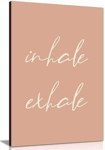 Inhale Exhale 2.0 Gerahmter Leinwanddruck, Bilder für Zuhause, Wände, Schlafzimmer, Wohnzimmer und Badezimmer, 31 x 20 cm