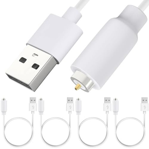 Xiatiaosann Replacement USB Magnetic DC Charging Cable, Megnetic DC Charger Cord for Massager, Wallcharger (White, 30cm/11.8inch)