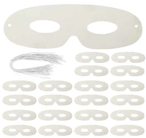 HEMOTON 40 Stück Blanko Bemalen Masken Halloween Maske Leere Blankomasken Masken für Kinder Kindermasken Maske mit Elastischen Seil zum Kindergeburtstag